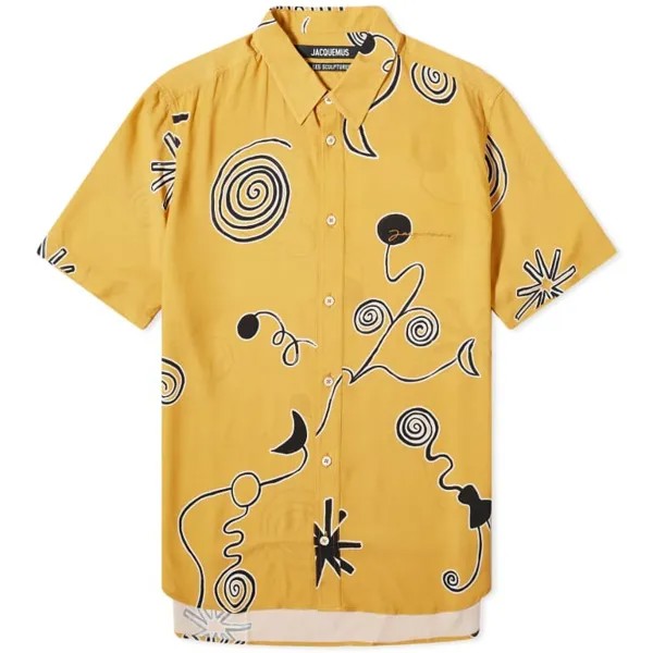 Рубашка Jacquemus Melo Spiral Short Sleeve, желтый
