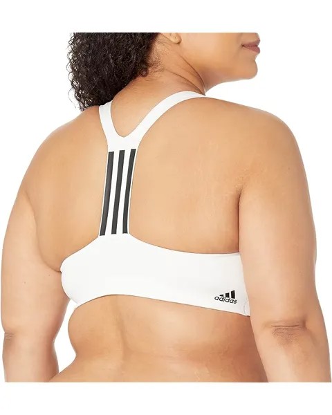 Бюстгальтер Adidas Plus Size Training Medium Support Better 3-Stripes Bra, белый