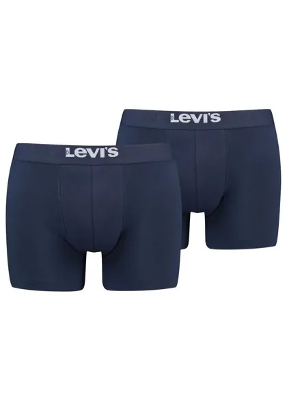 Боксеры Levi's (2 шт. в упаковке), с широким поясом с логотипом, цвет морской волны