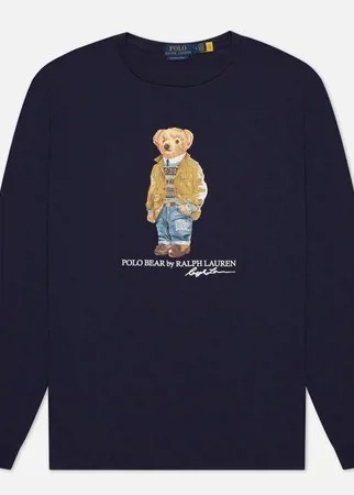 Мужской лонгслив Polo Ralph Lauren Custom Slim Fit Polo Bear, цвет синий, размер XL
