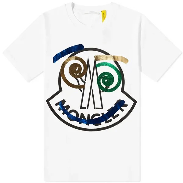 Футболка Moncler Genius со смайликом и логотипом, белый