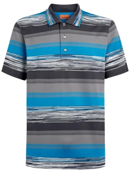 Missoni рубашка-поло из хлопка с градиентными полосками, синий