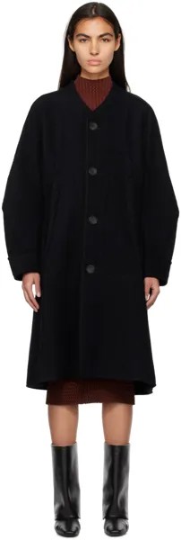 Черное пальто со вставками ISSEY MIYAKE