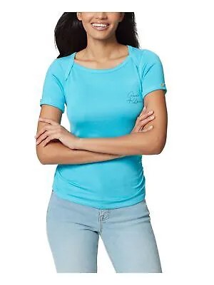 ANNE KLEIN Женская синяя футболка с вырезом лодочкой и рукавами с манжетами, размер XL