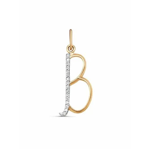 Подвеска GOLD CENTER, красное золото, 585 проба, фианит