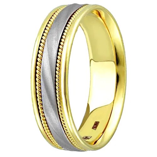 Кольцо обручальное Юверос, желтое золото, 585 проба, родирование, размер 18, желтый