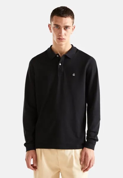Поло LONG SLEEVE United Colors of Benetton, черный