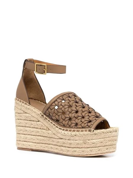 Tory Burch эспадрильи Basketweave на танкетке, коричневый