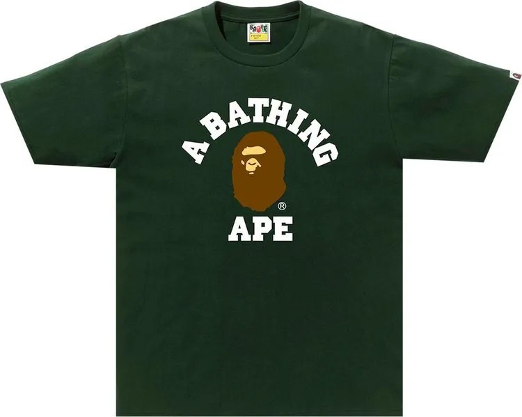 Футболка BAPE College Tee 'Green', зеленый