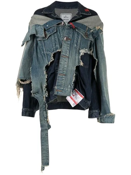 Maison Mihara Yasuhiro джинсовая куртка асимметричного кроя с прорезями