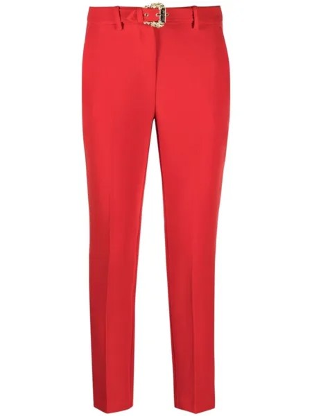 Versace Jeans Couture укороченные брюки с поясом, красный