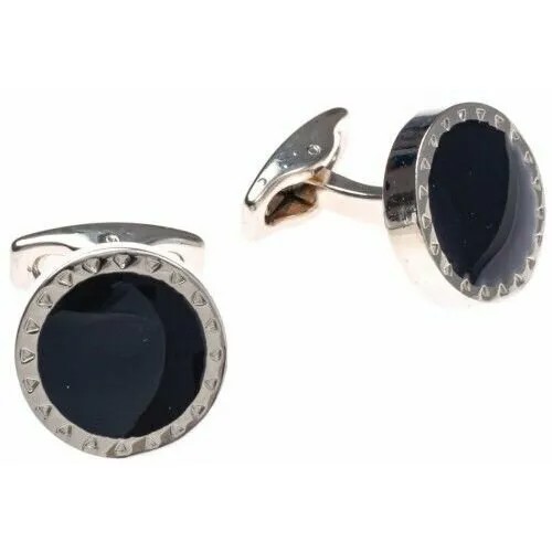 Запонки WowMan Accessories, серебряный, черный
