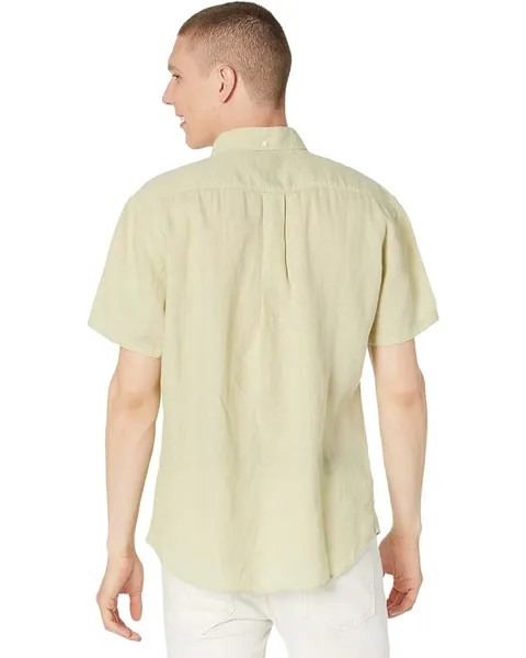 Рубашка Billy Reid Short Sleeve Tuscumbia Linen Shirt, цвет Sea Grass