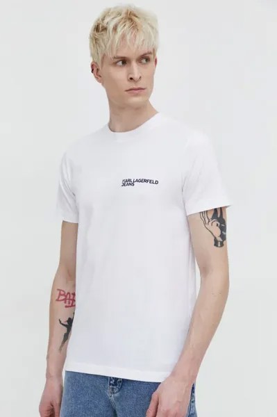 Хлопковая футболка Karl Lagerfeld Jeans, белый