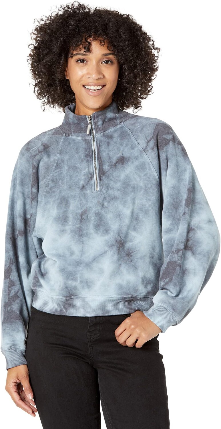 Толстовка Lucky Brand Sueded Fleece Half Zip, цвет Moonlight Blue Tie-Dye