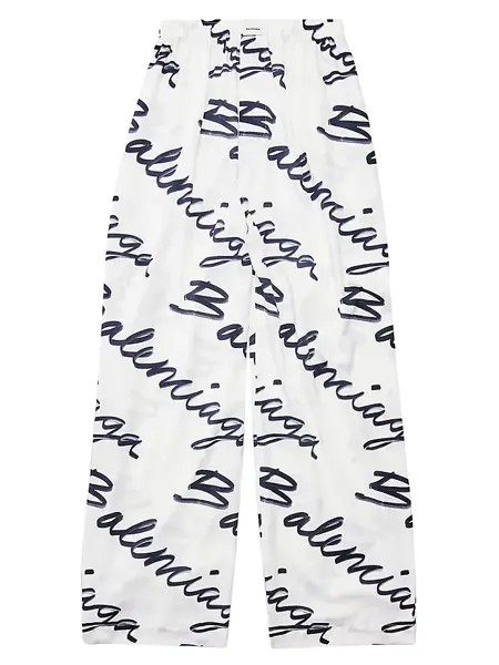 Пижамные брюки с надписью Balenciaga, белый