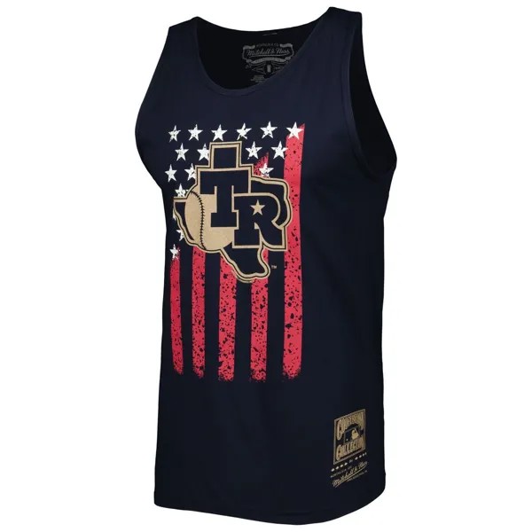 Мужская майка Mitchell & Ness Navy Texas Rangers Cooperstown Collection со звездами и полосками