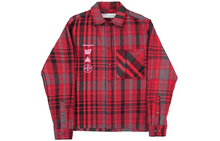 Рубашка из хлопковой смесовой фланели в клетку Mariana De Silva Off-White