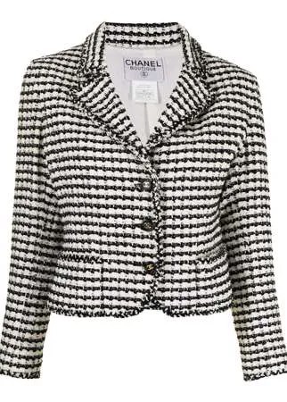 Chanel Pre-Owned твидовый пиджак 1997-года с узором в полоску