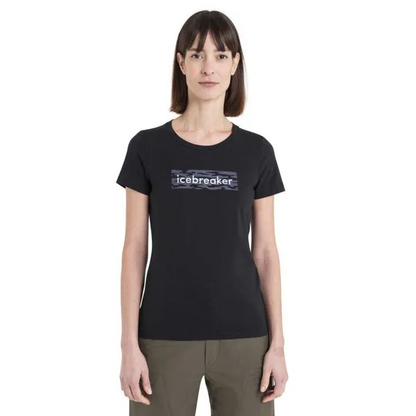 Спортивная футболка Icebreaker Merino Central Classic Glacial Flow Logo, черный