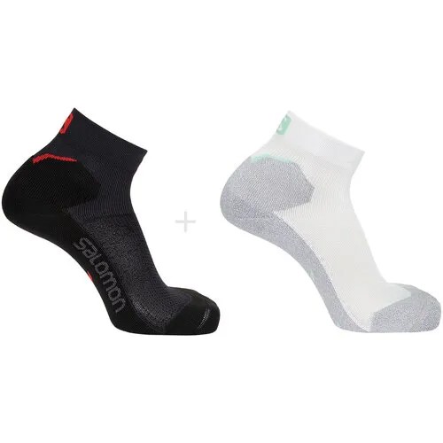 Носки Salomon SPEEDCROSS ANKLE, 2 пары, размер S, белый, серый, черный