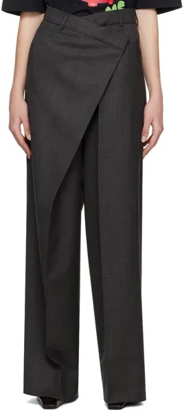 Серые классические брюки с запахом Acne Studios