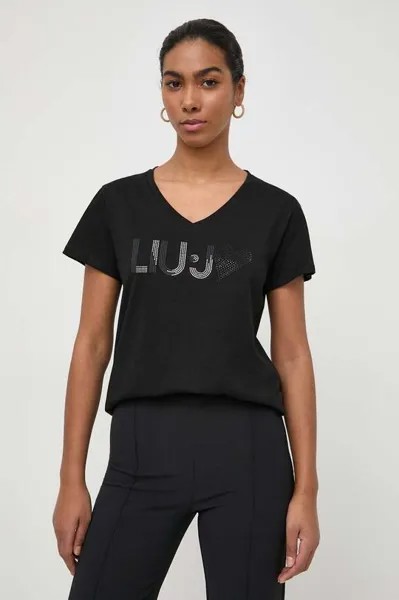 Хлопковая футболка Liu Jo, черный