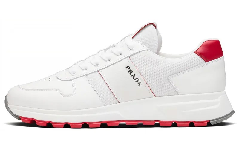 PRADA PRAX 1 Lifestyle Shoes Men Low-top White/Red/Gray