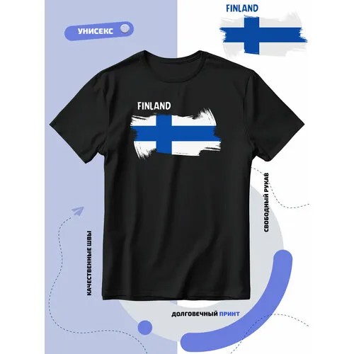 Футболка SMAIL-P флаг Финляндии, размер 5XL, черный