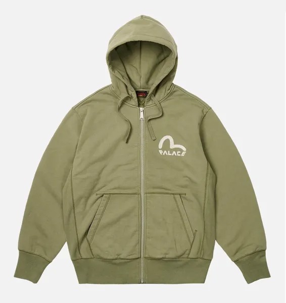 Толстовка Palace x Evisu Zip, зеленый