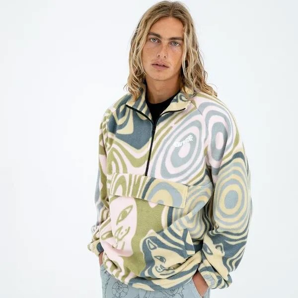 Кофта RIPNDIP Hypnotic Brushed Fleece Half Zip Multi 2021