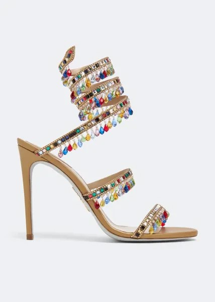 Сандалии RENÉ CAOVILLA Chandelier crystal sandals, разноцветный