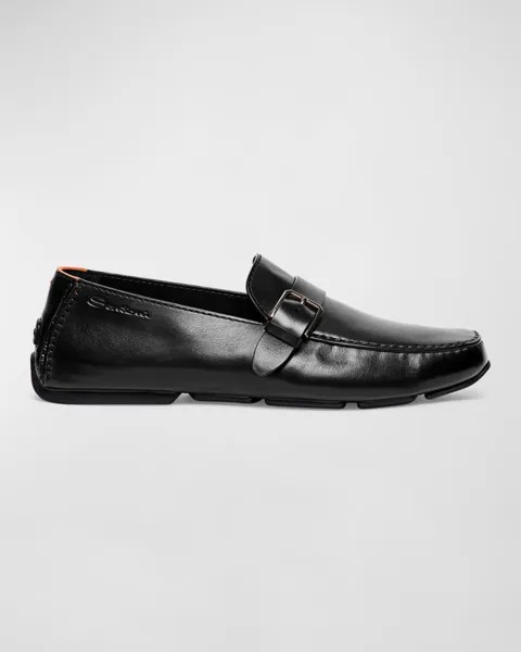 Мужские кожаные шлепанцы Barbados с пряжкой Santoni