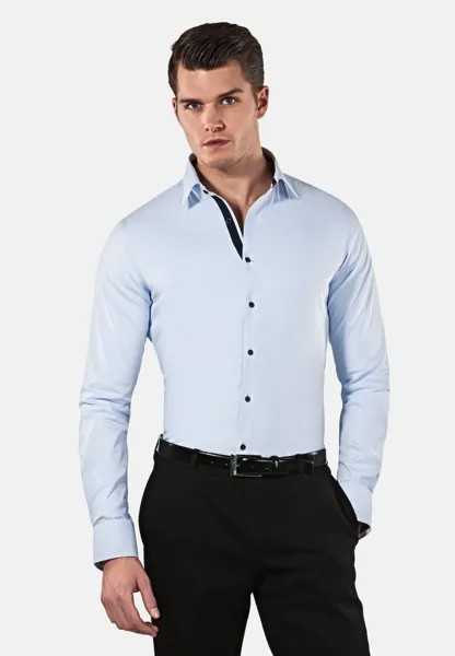 Классическая рубашка Super Fitted Stretch Vincenzo Boretti, цвет eisblau dunkelblau