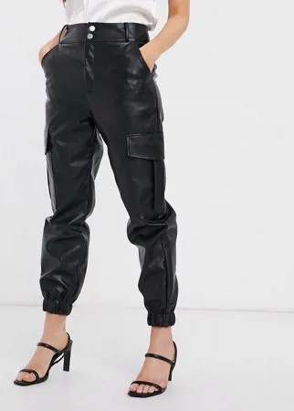Черные узкие брюки карго In The Style x Meg Kylie-Черный