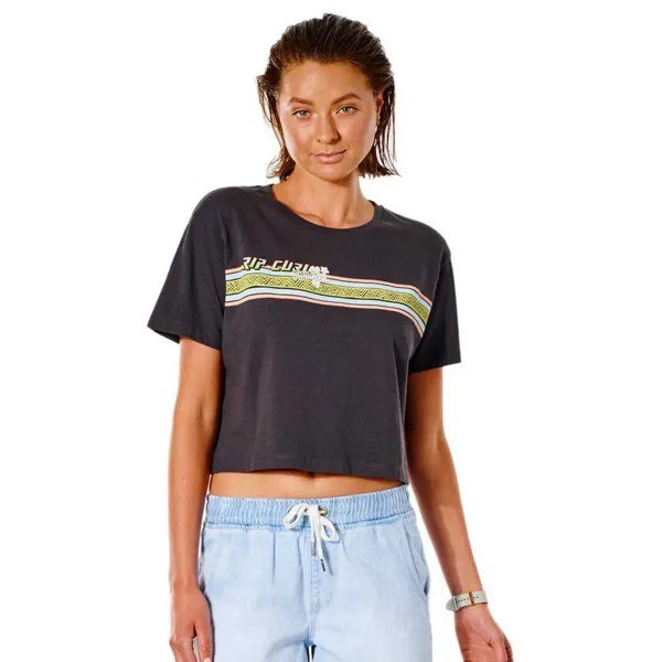 Футболка с коротким рукавом Rip Curl Twin Fin Revival Crop, черный