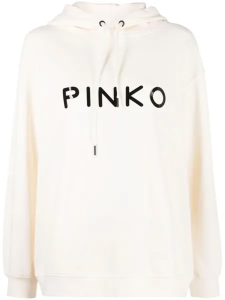 PINKO худи с тисненым логотипом, розовый