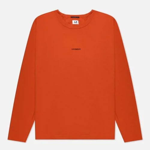 Мужской лонгслив C.P. Company 70/2 Mercerized Jersey Twisted Logo оранжевый, Размер M