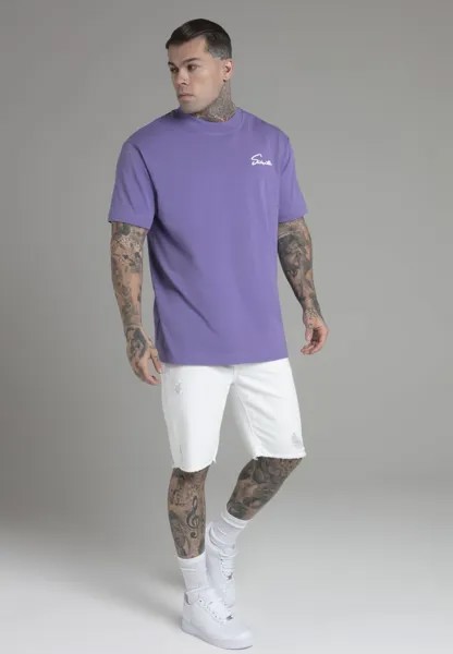 Футболка с принтом Script SIKSILK, фиолетовая