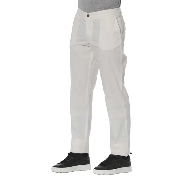 Trussardi Jeans Шикарные мужские брюки из смесового хлопка, белый