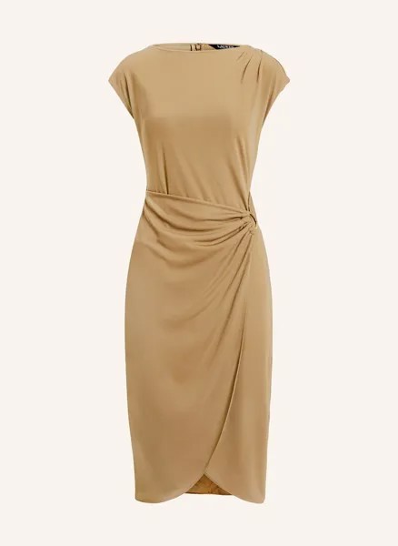 Платье из джерси с запахом Lauren Ralph Lauren, хаки
