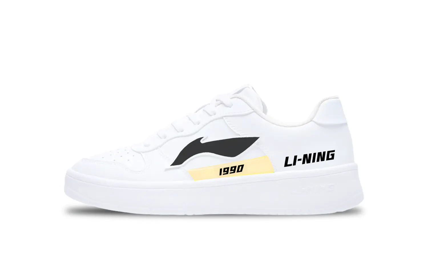 Кроссовки LINING Pontoon Boats Skateboarding Shoes Women's Low-top Yellow, белый