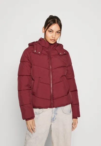 Зимняя куртка PCJAMILLA SHORT PUFFER JACKET Pieces, желтовато-коричневый портвейн