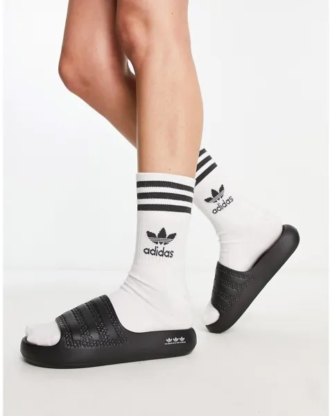 Черные шлепанцы adidas Originals Adilette Ayoon