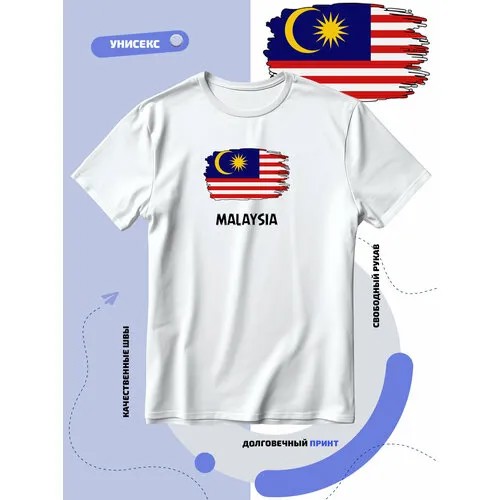 Футболка SMAIL-P с флагом Малайзии-Malaysia, размер 4XL, белый