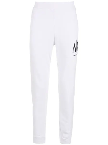 Armani Exchange спортивные брюки с вышитым логотипом, белый