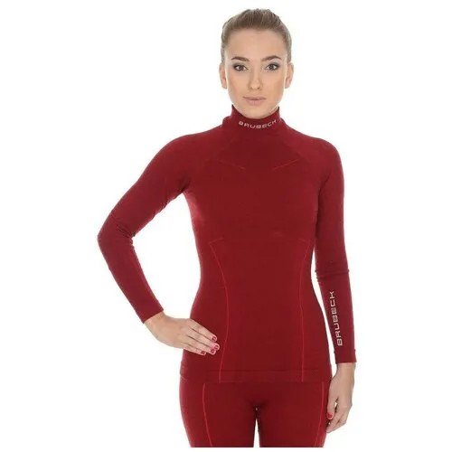 Лонгслив женский Brubeck Wool Merino LS11930, 78% меринос, 273 г/м2, бордовый, XL