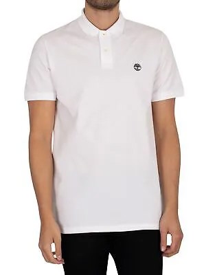 Мужская рубашка-поло с логотипом Timberland, белая