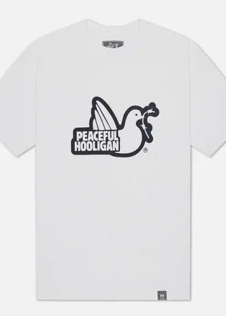 Мужская футболка Peaceful Hooligan Outline Dove, цвет белый, размер XL