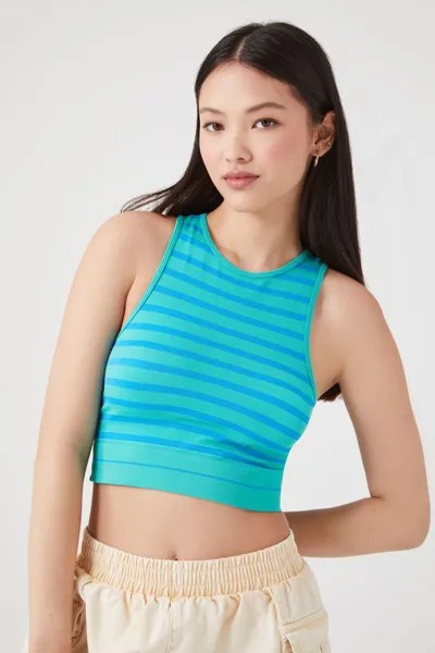 Бесшовная полосатая укороченная майка Forever 21